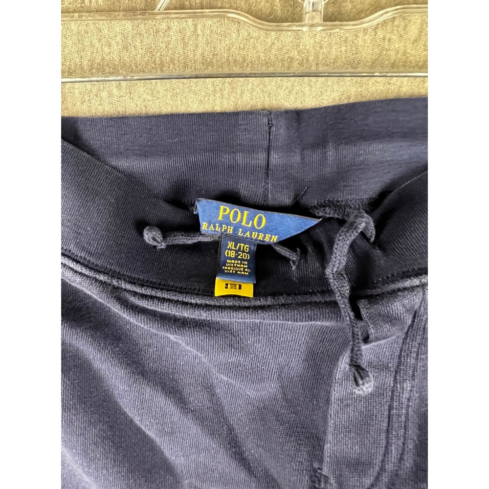 Polo Ralph Lauren Youth Navy Blue Paint Logo Fleece Jogger Pants XL 18-20 - Picture 2 of 5